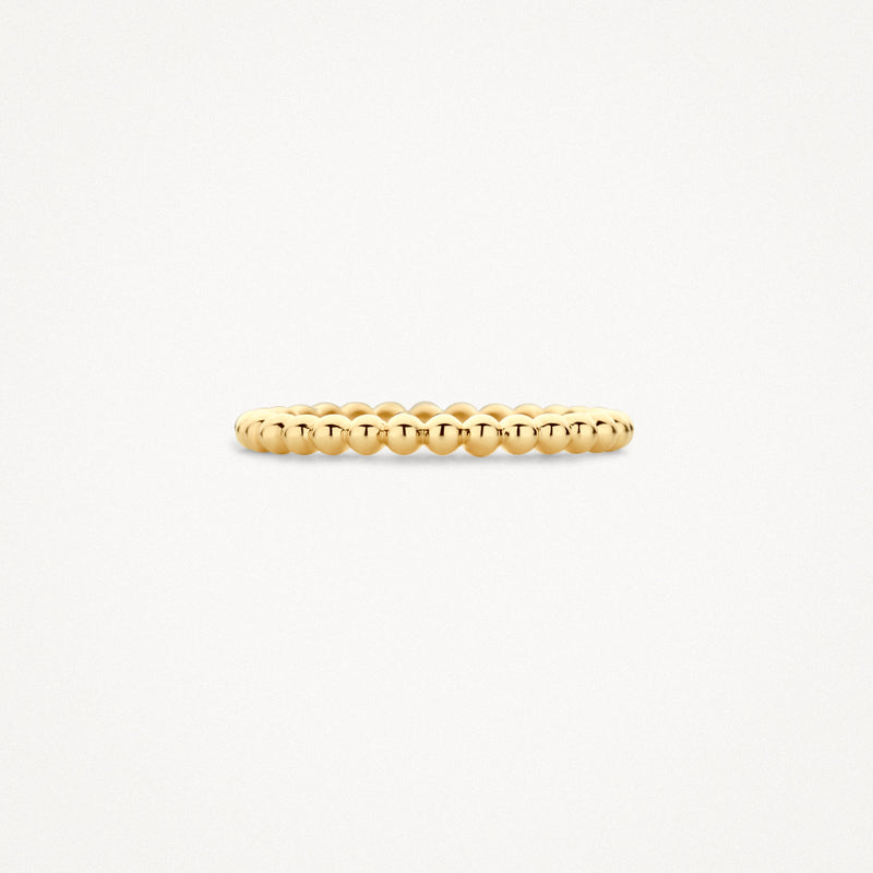 Bague cloutée en or jaune 14k avec motif à pois