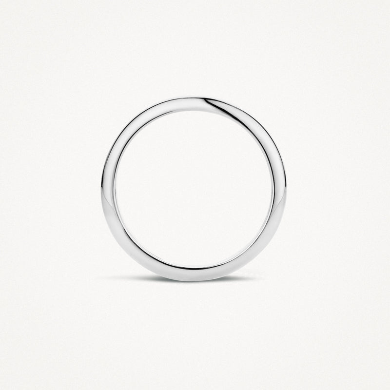 Dunne aanschuifring van 14k wit goud met een gladde afwerking.