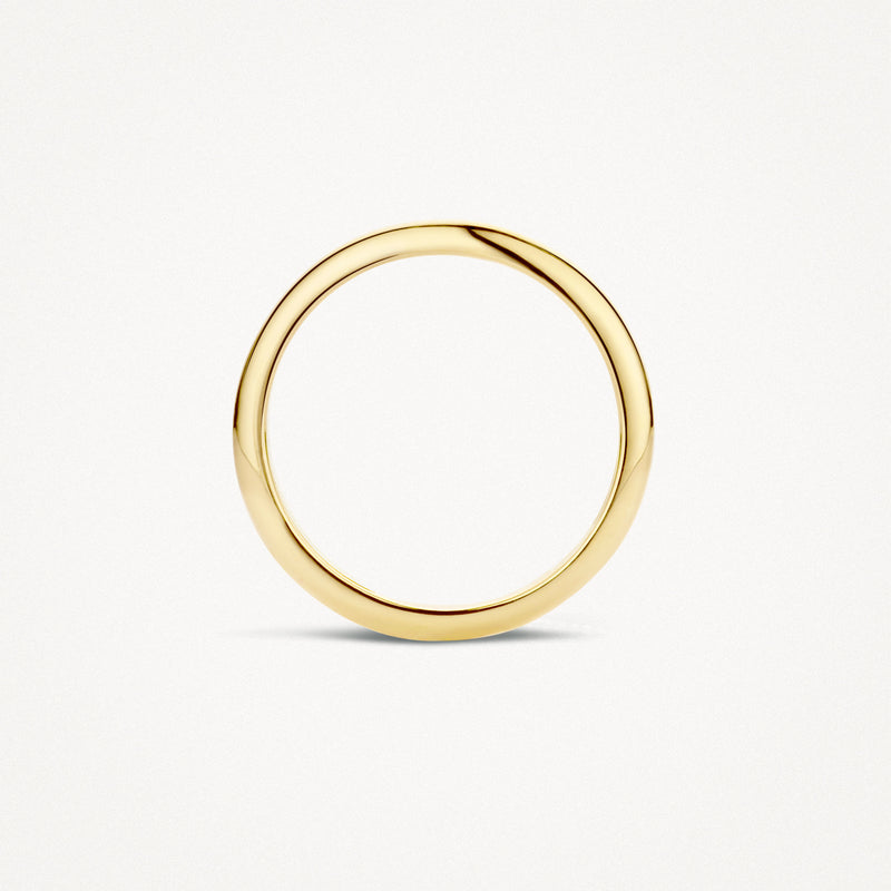Slanke ring van glanzend 14k geel goud met gladde afwerking.