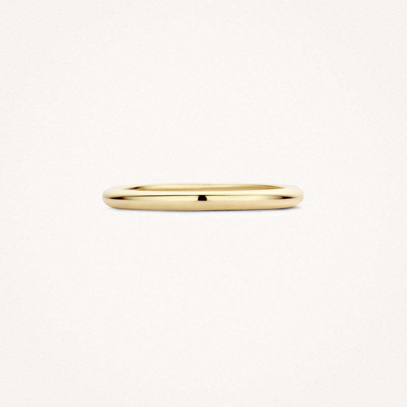 Slanke aanschuifring van 14k geelgoud met gladde afwerking.