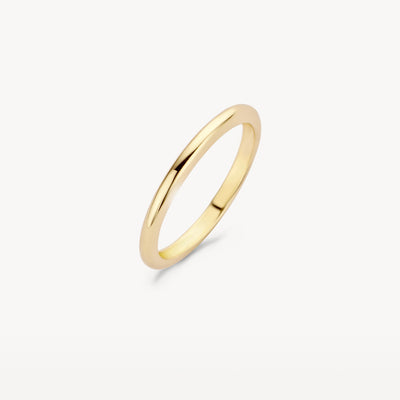 Dunne ring van 14k geel goud met glanzende afwerking, variant 54.