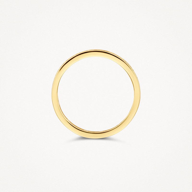 14k geel gouden aanschuifring met gladde afwerking en subtiele glans.
