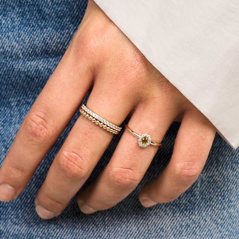 Ring Sprankelende zirkonia's 14k goud