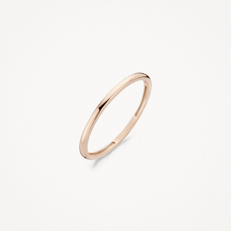 Dunne aanschuifring van 14k roségoud met gladde afwerking.