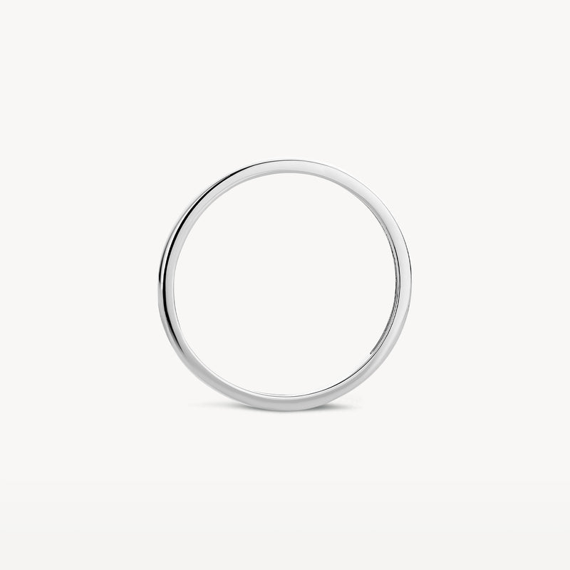 Dunne aanschuifring van 14k wit goud met gladde afwerking.