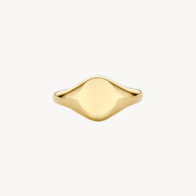 Dichtungsring aus 585er Gelbgold Mit glänzender, flacher, ovaler Oberfläche.