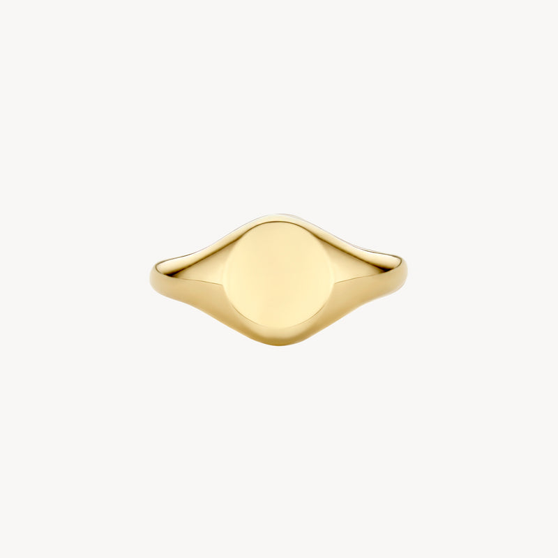 Dichtungsring aus 585er Gelbgold Mit glänzender, flacher, ovaler Oberfläche.