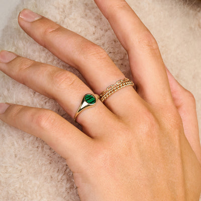 Bague maille gourmette de 2 mm en or 14 carats