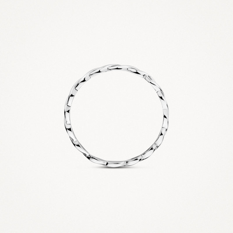 Ring 1220WGO in 14k wit goud met gebogen schakels en glanzende afwerking.