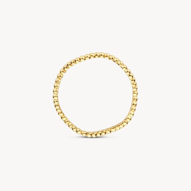 Dunne aanschuifring van 14k geelgoud met fijne schakels.