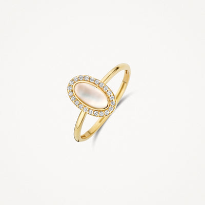Bague 1279YMQ - Or 14k avec Nacre et Zircone