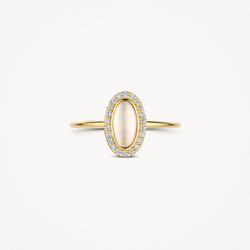 Ring 1279YMQ - 585er Gold mit Perlmutt und Zirkonia