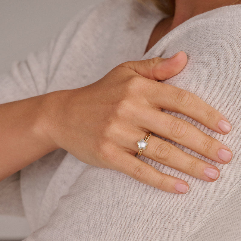 Bague 1280YMQ - Or 14k avec Nacre