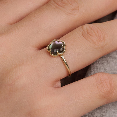 Bague 1281YBQ - Or 14k avec Nacre noire