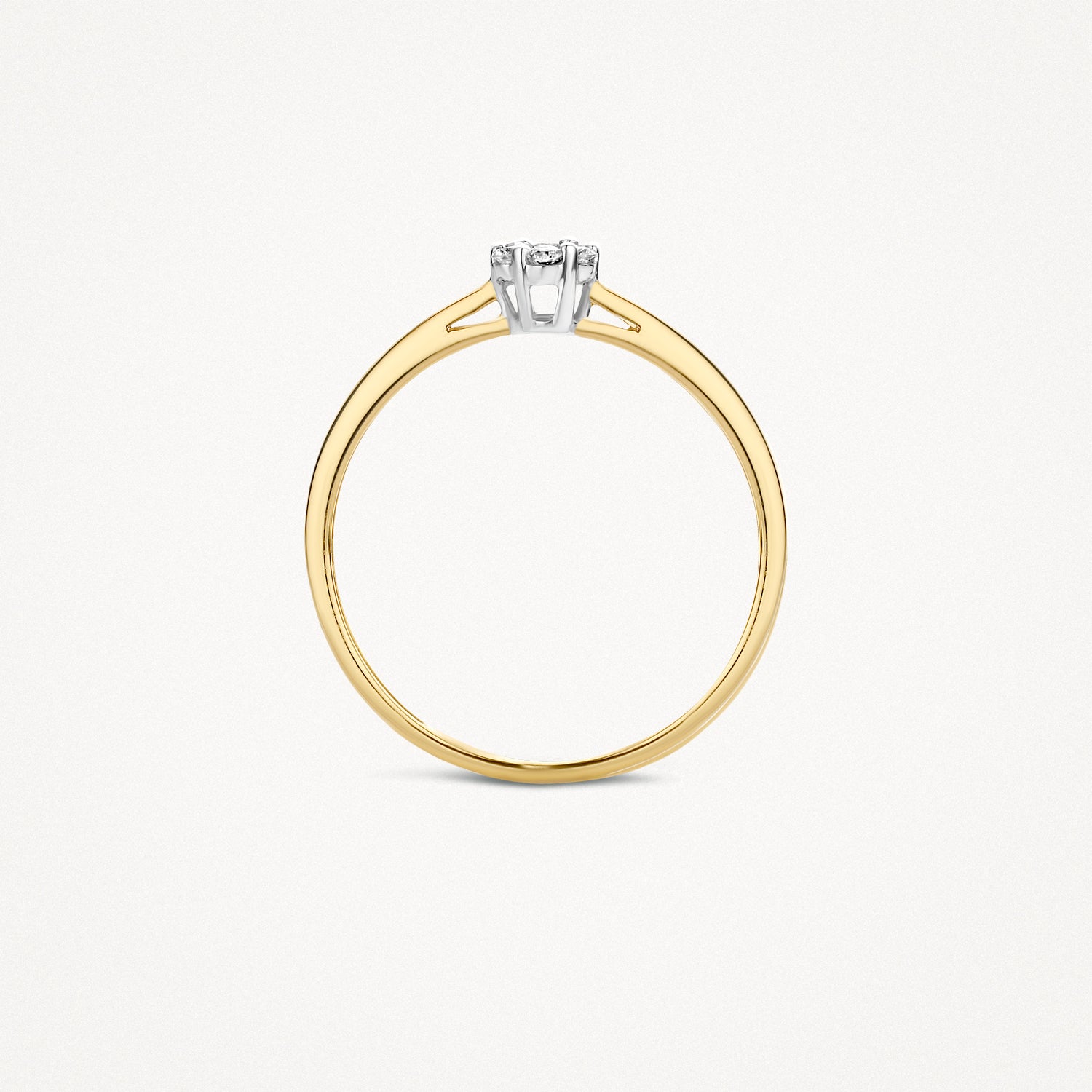 Ring 1610BDI - 14k Geel en Wit Goud met Diamant