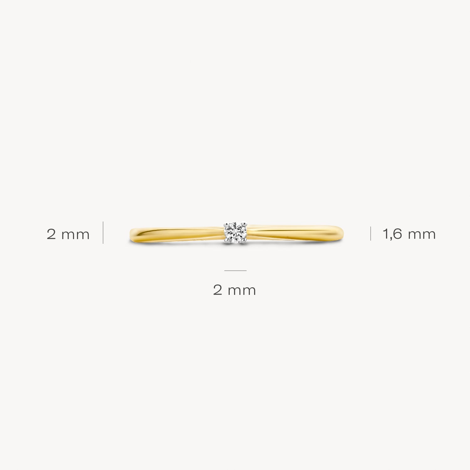 Ring 1620BDI - 14k Geel en Wit Goud met Diamant