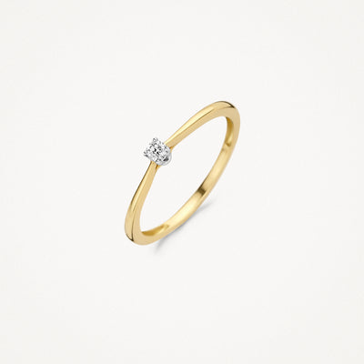 Ring 1621BDI - 14k Geel en Wit Goud met Diamant