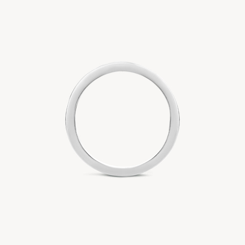 Slanke 14k witgouden aanschuifring met glad oppervlak en subtiele glans.