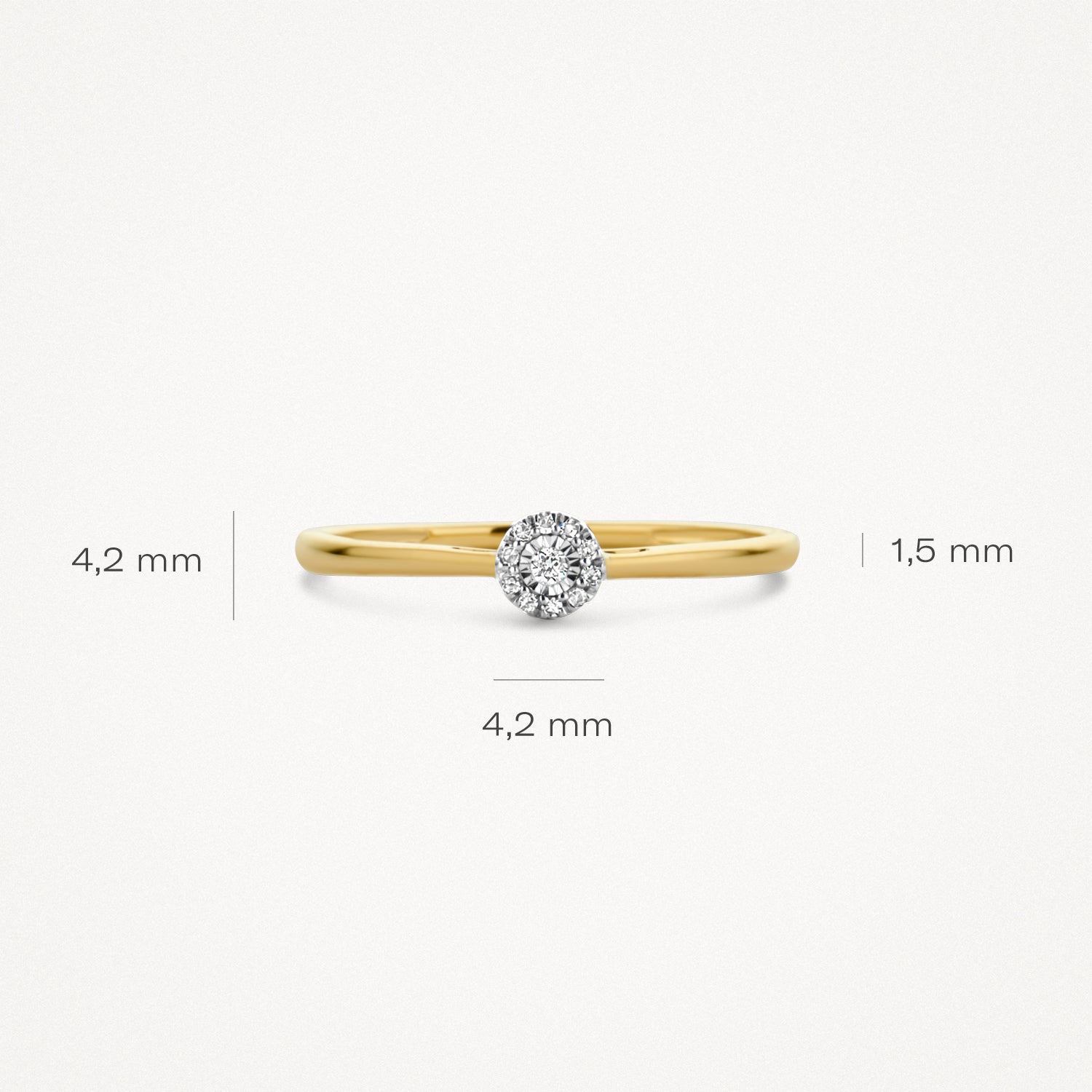 Ring 1646BDI - 14k Geel en Wit Goud met Diamant