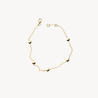 Armband aus 585er Gelbgold mit feinen Gliedern und kleinen glatten Kugeln.
