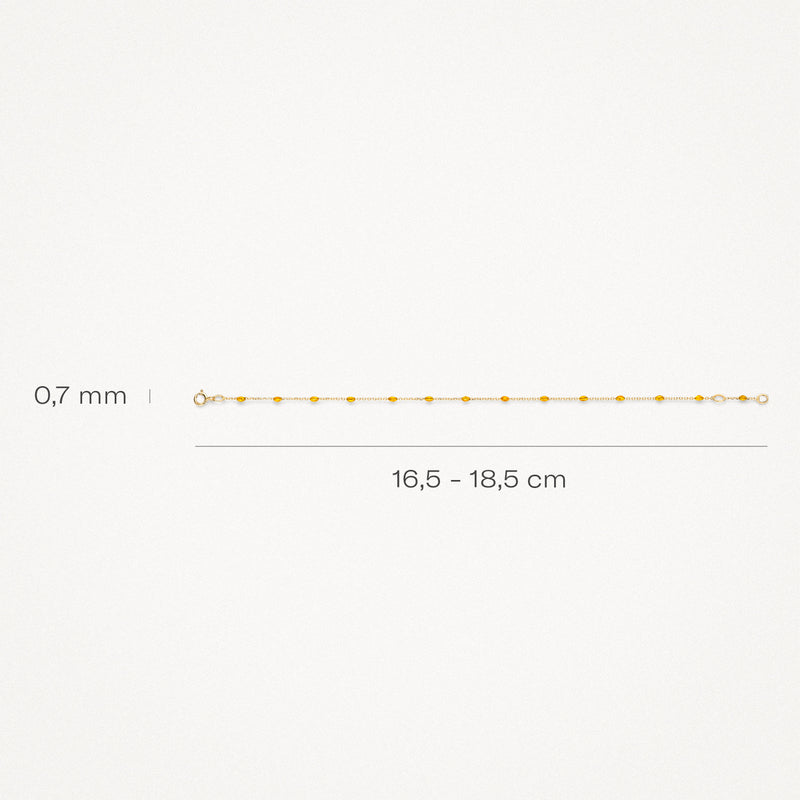 Bracelets à maillons fins en or jaune 14k avec des petits maillons ronds et une épaisseur de 0,7 mm.