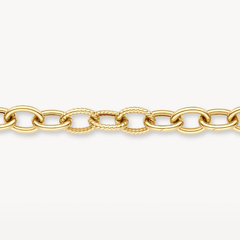 Bracelet en Or jaune 14k avec des maillons massifs et une finition brillante.