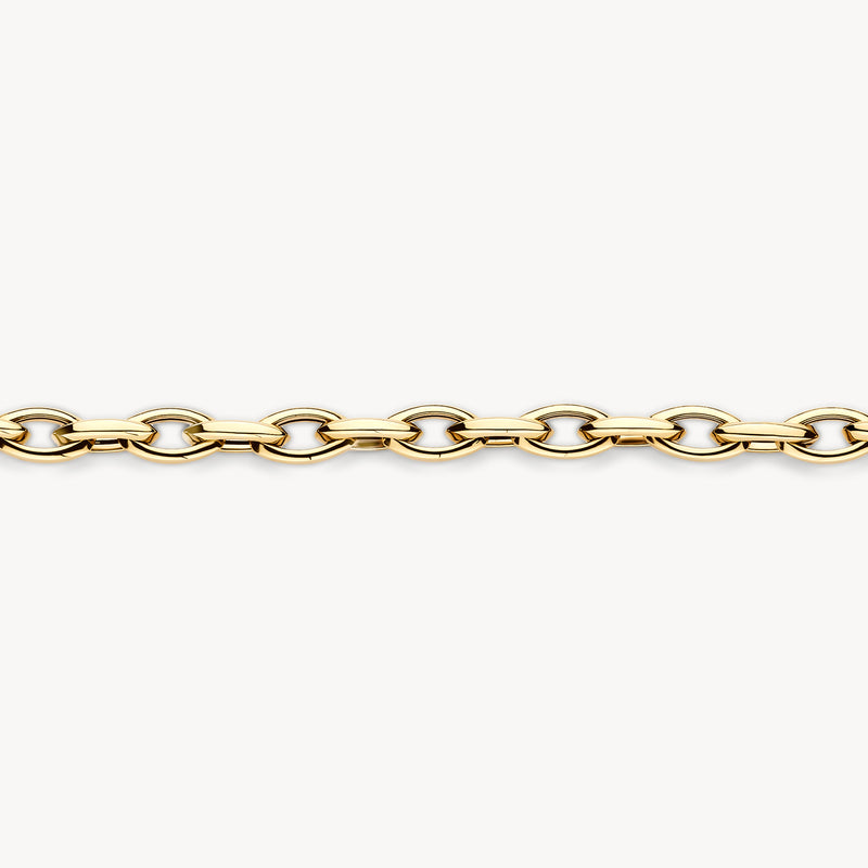 Armband aus 585er Gold mit klobiger Gliederstruktur und glänzender Oberfläche.