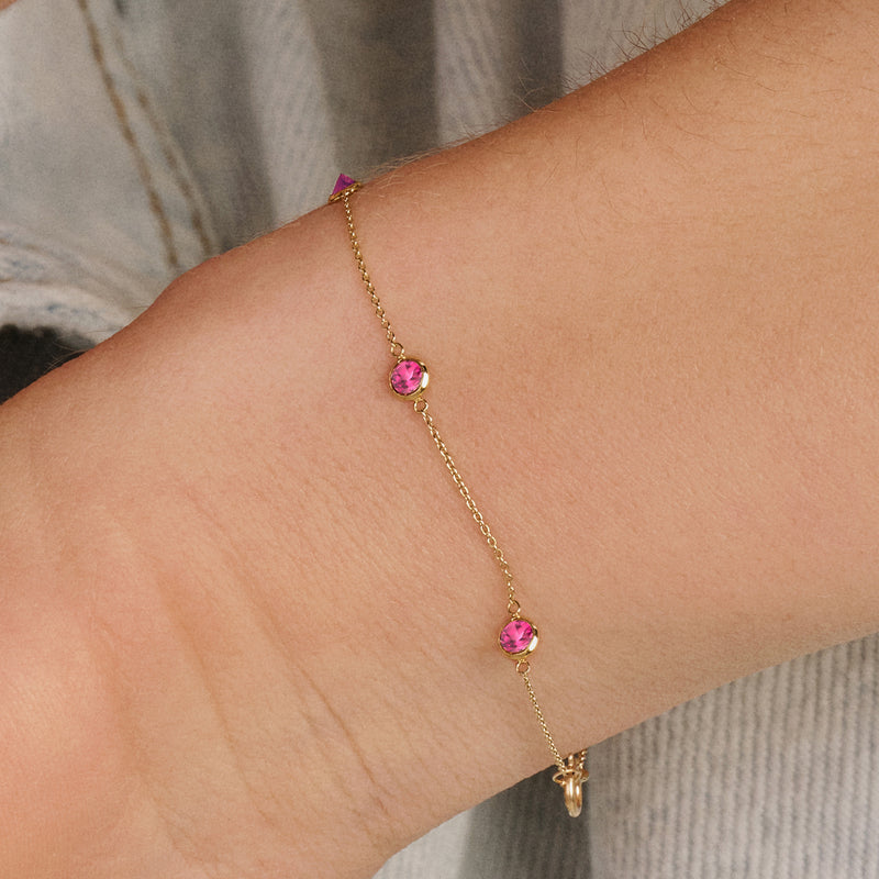 Armband 2266YRH – 14 Karat Gold mit Rhodolith