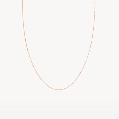 Fijne ketting van 14k rosé goud met subtiele schakels, lengte 42 cm.