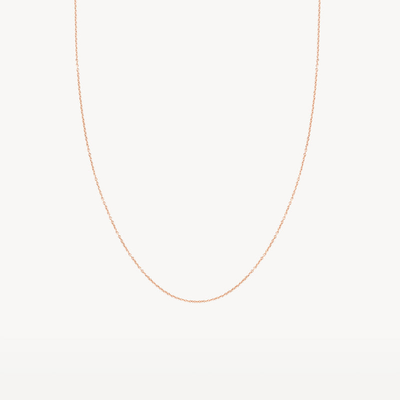 Fijne ketting van 14k rosé goud met subtiele schakels, lengte 42 cm.