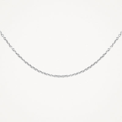 Ketting met fijne schakels van 14k wit goud in bicolor goud ontwerp.