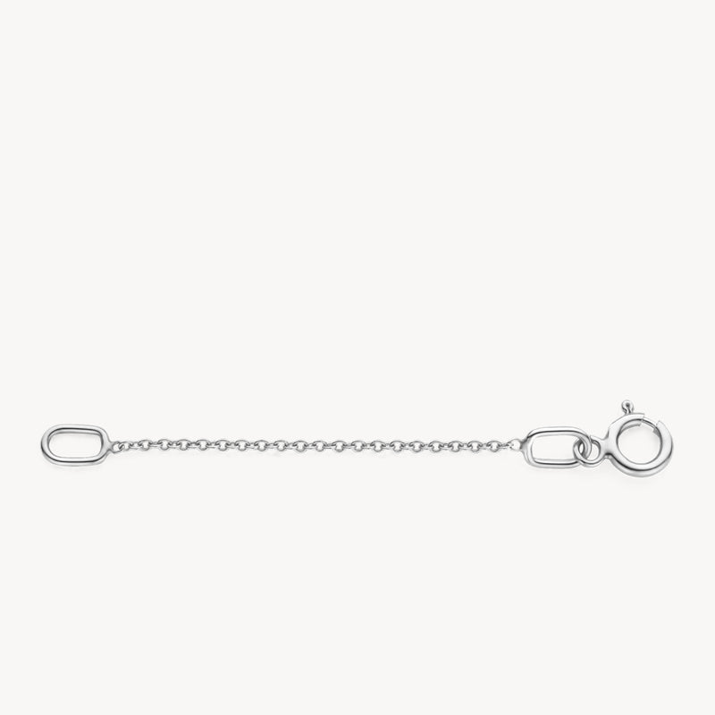 14k witgoud collier verlengstukje met fijne schakels en veerring sluiting.