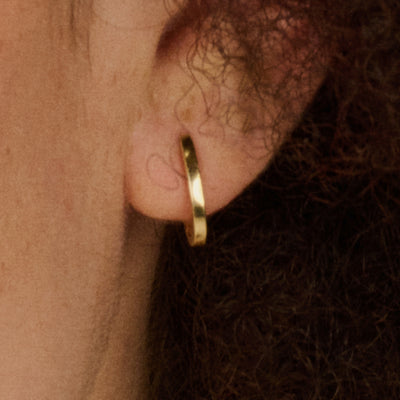 Oorringen met vlakke zijkant 11,4 mm 14k goud