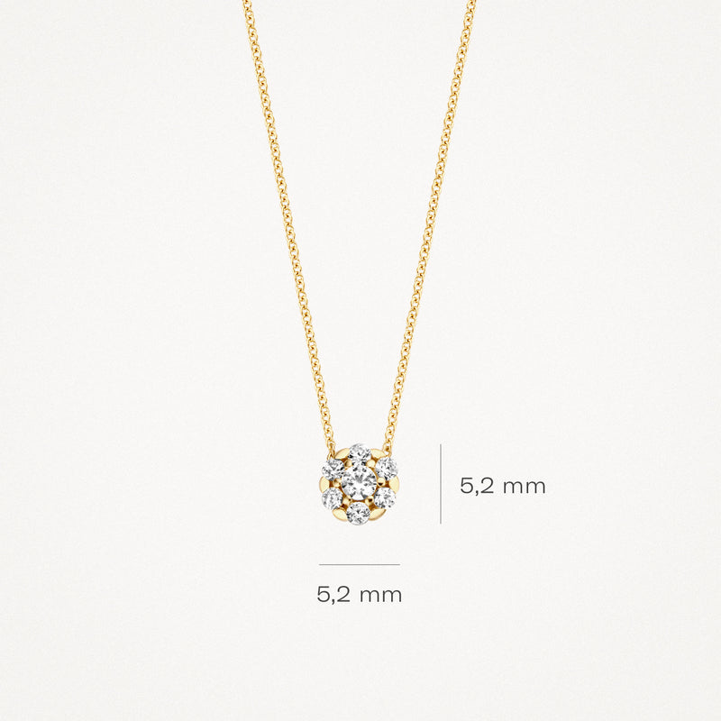 14k geelgouden ketting met fonkelende zirkonia van 5,2 mm diameter.