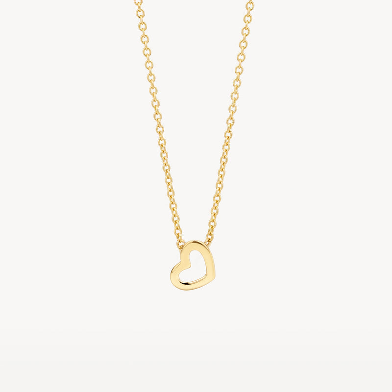 585er Goldkette mit feinem Gliederherz, minimalistisches Design.