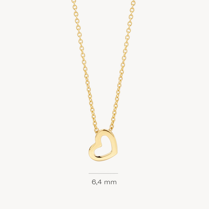 14k geel gouden ketting met fijn schakelhart van 6,4 mm.