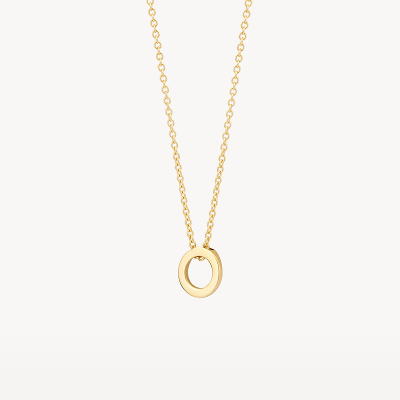Ketting met fijne schakels en een ronde hanger in 14k geel goud.