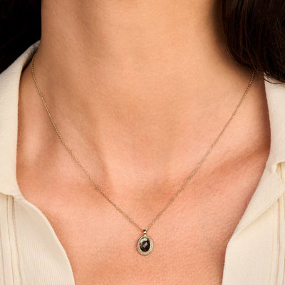 14ct Gold Rock Crystal Pearl Pendant Necklace