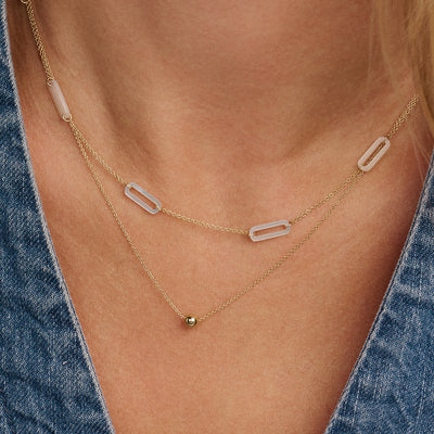 Collier 3204YMP - Or 14k avec Nacre