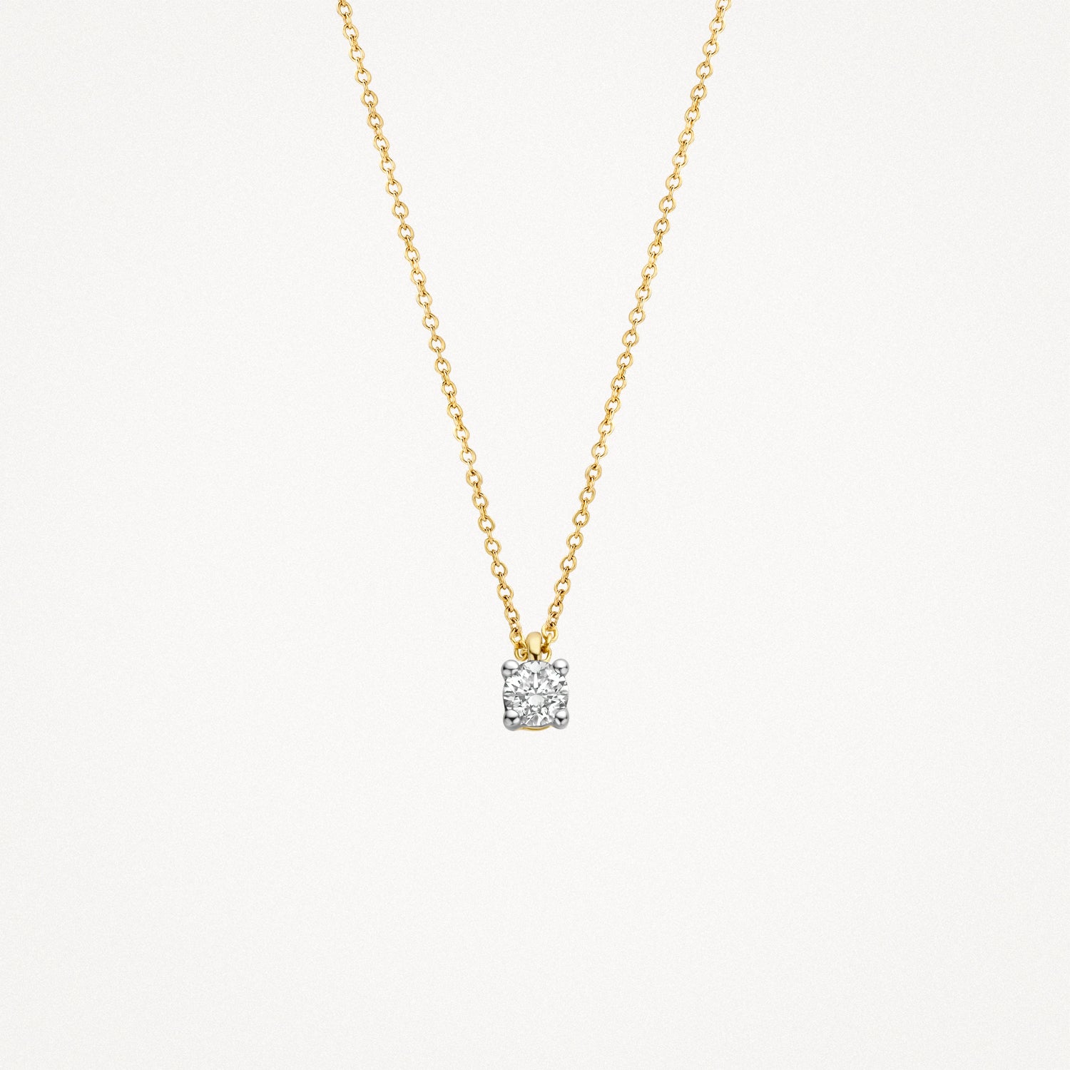 Collier 3611YDI - 14k Geel en Wit Goud met diamant