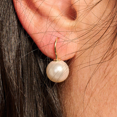 Parel oorbellen ⌀ 10 mm 14k goud