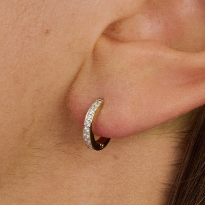 Creolen met Zirkonia 10,2 mm 14k bicolor goud