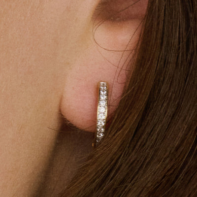 Creolen met Zirkonia 12.4 mm 14k bicolor goud