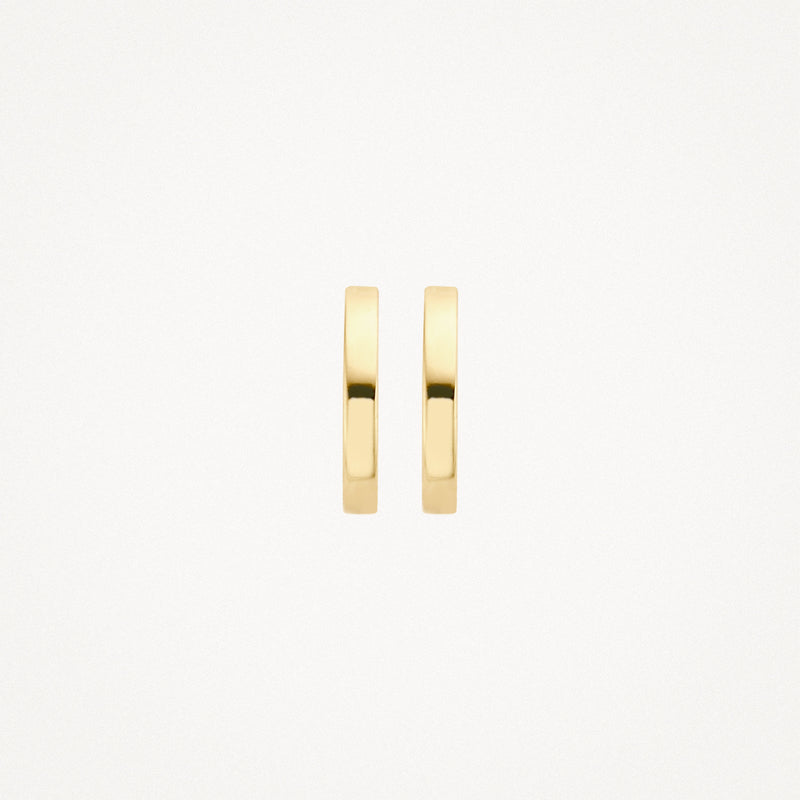 Ohrringe aus 585er Gelbgold mit einem glatten, rechteckigen Design.