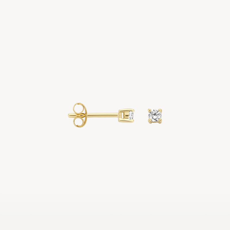 Ohrstecker aus 585er Gelbgold mit funkelndem, quadratischem Diamantbesatz.