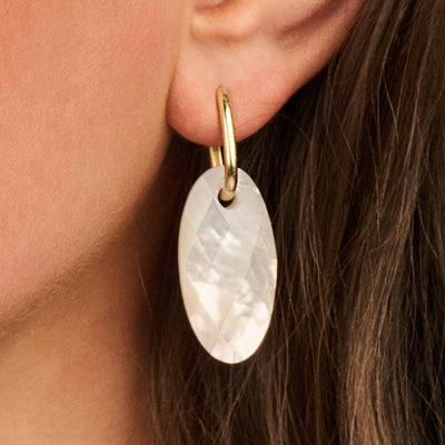 14ct Gold Oval Huggie Hoop Earrings