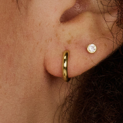 Ohrstecker aus 585er Gold mit Zirkonia in glatter Fassung 3,25 mm