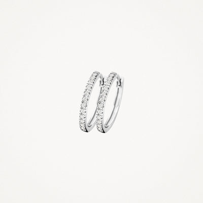 14k wit goud oorringen met fonkelende zirkonia stenen, subtiele sparkle voor dagelijks dragen.