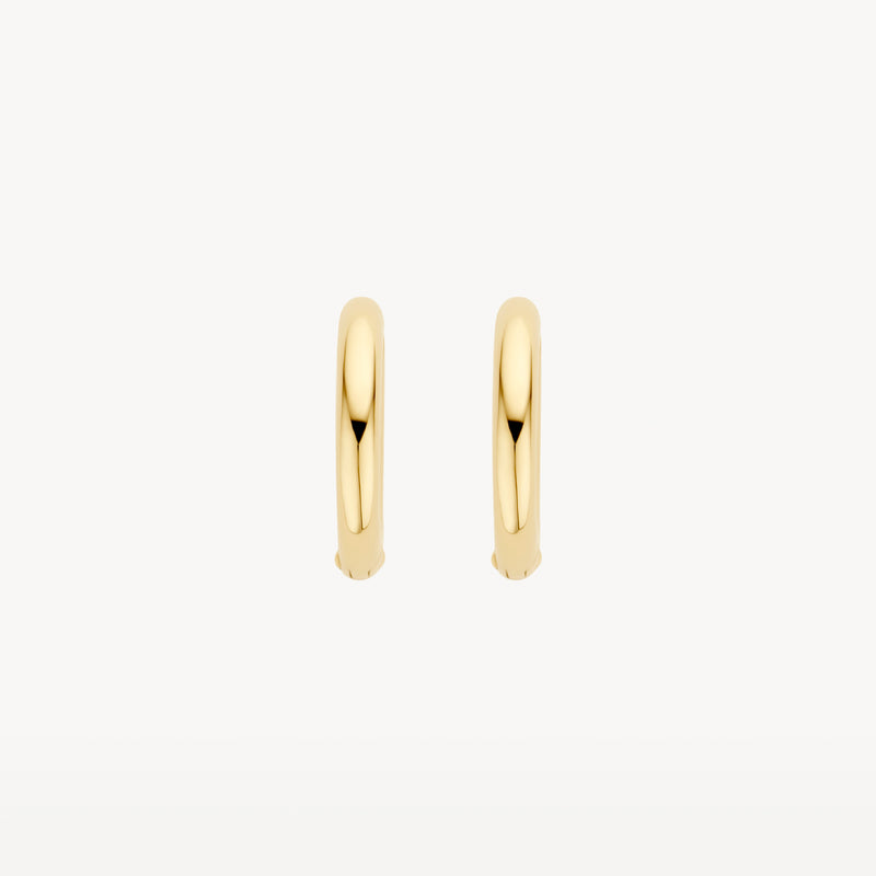 Oorringen van 14k geelgoud met gladde, bolle afwerking.