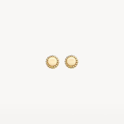Ohrstecker aus 585er Gelbgold mit Kugelrand aus zweifarbigem Gold.